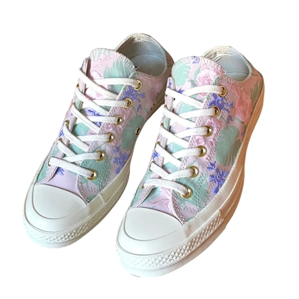 Converse All Star Floral Embroidered Chuck Taylor Palm Print - Picture 2 of 4